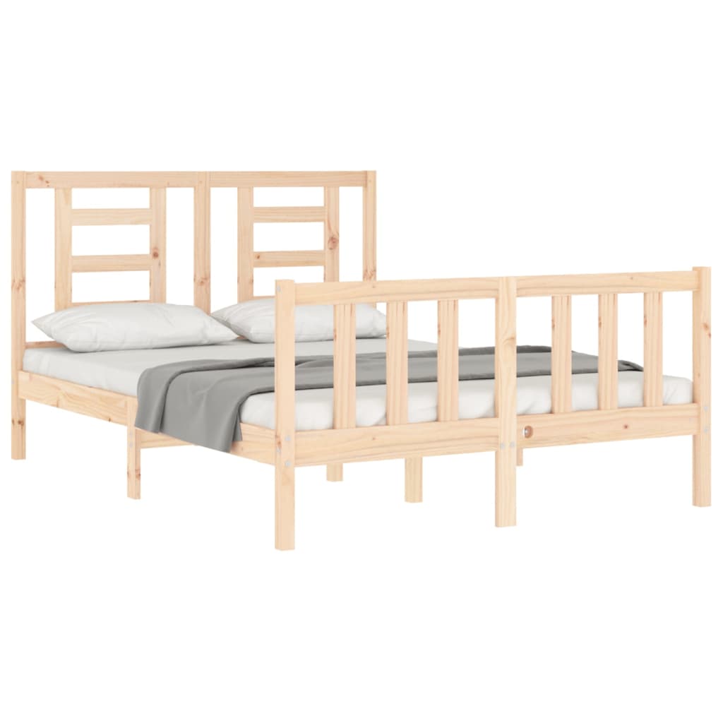 Bed Frame Without Mattress Double Solid Wood Pine