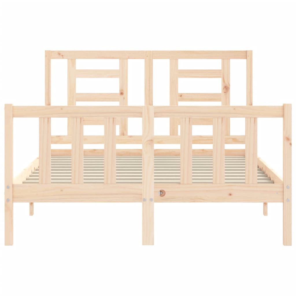 Bed Frame Without Mattress Double Solid Wood Pine