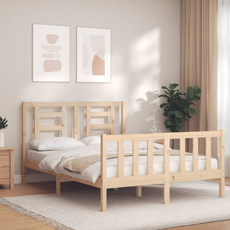 Bed Frame Without Mattress Double Solid Wood Pine