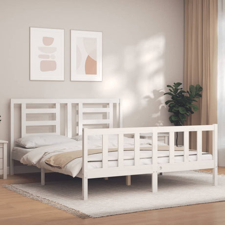 Bed Frame Without Mattress Double Solid Wood Pine