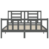 Bed Frame without Mattress Grey King Size Solid Wood Pine