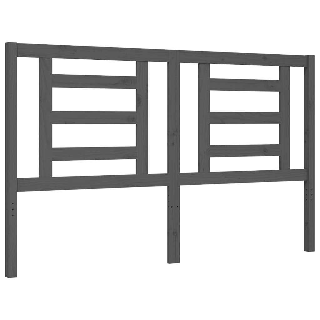 Bed Frame without Mattress Grey King Size Solid Wood Pine