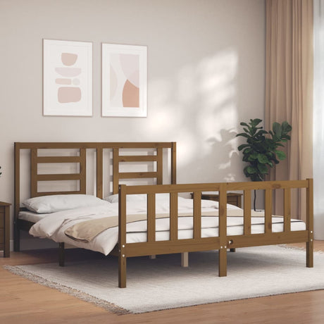 Bed Frame Without Mattress Double Solid Wood Pine