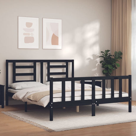Bed Frame Without Mattress Double Solid Wood Pine