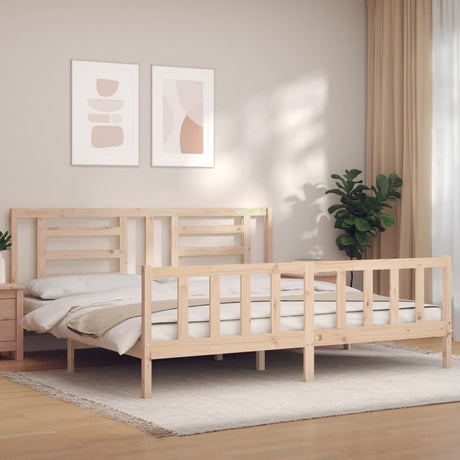 Bed Frame Without Mattress Double Solid Wood Pine