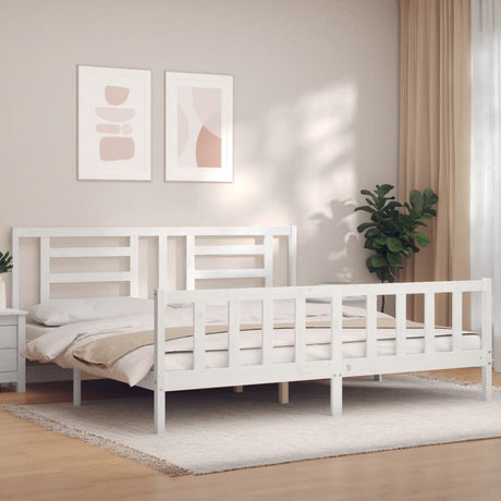 Bed Frame Without Mattress Double Solid Wood Pine