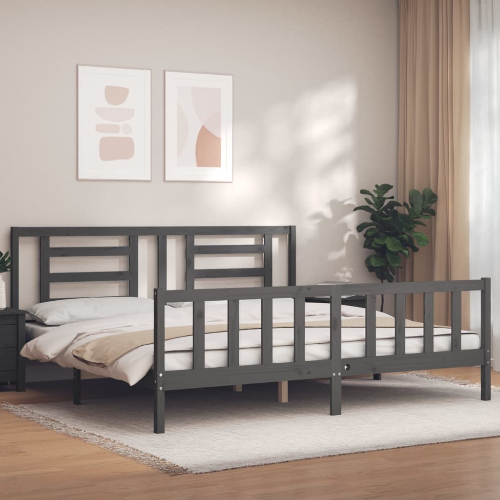 Bed Frame Without Mattress Double Solid Wood Pine