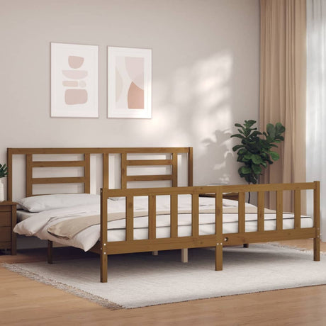 Bed Frame Without Mattress Double Solid Wood Pine