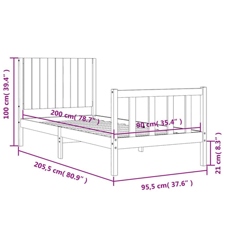 Bed Frame Without Mattress Solid Wood Pine