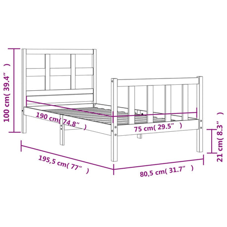 Bed Frame Without Mattress Small Single Solid Wood Pine