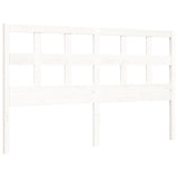 Bed Frame without Mattress White King Size Solid Wood Pine