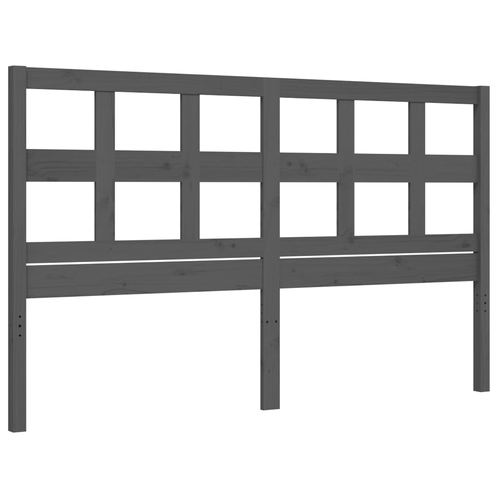 Bed Frame without Mattress Grey King Size Solid Wood Pine