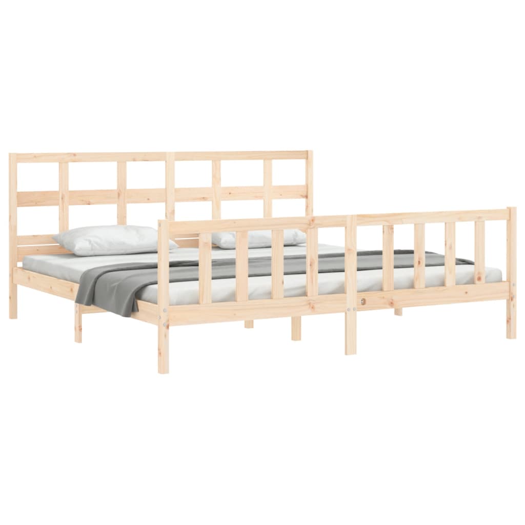 Bed Frame without Mattress 200x200 cm Solid Wood Pine