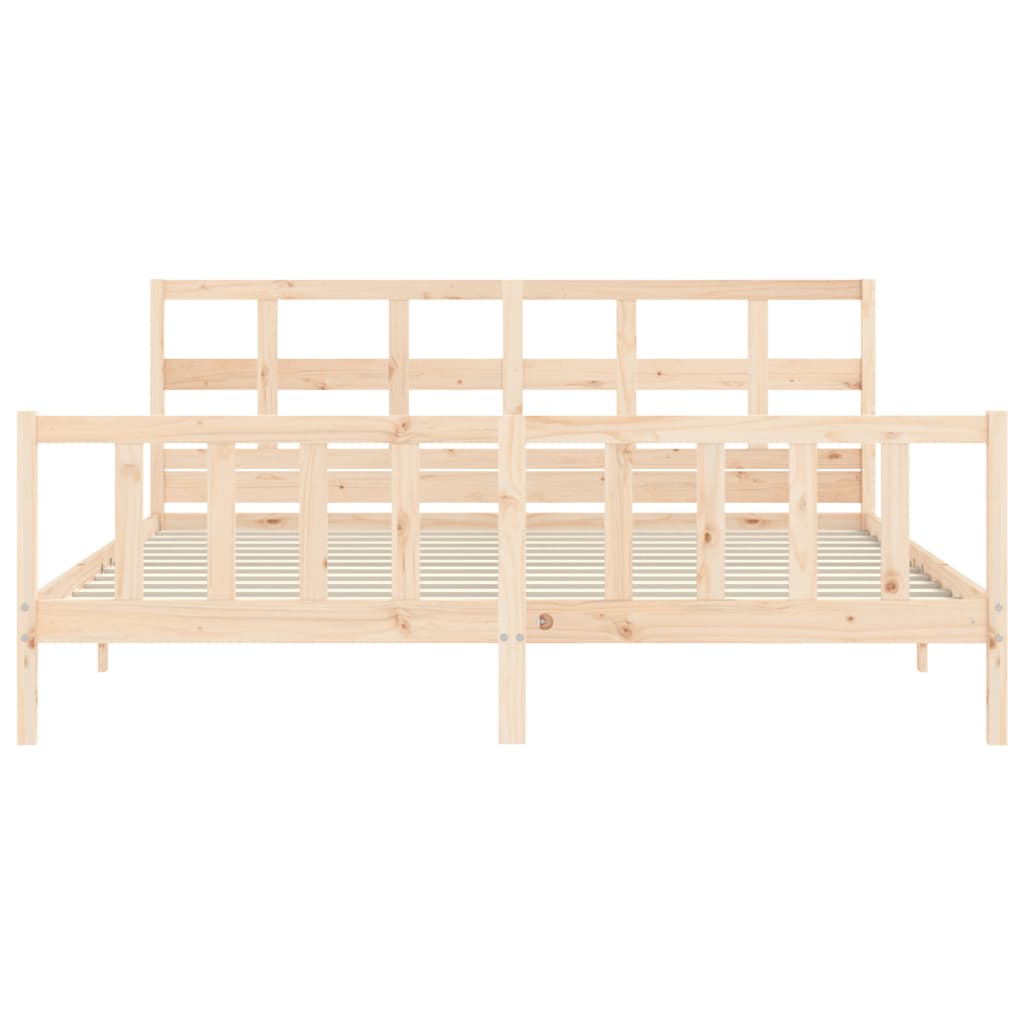 Bed Frame without Mattress 200x200 cm Solid Wood Pine