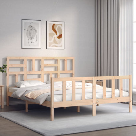 Bed Frame Without Mattress Small Double Solid Wood Pine