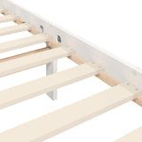 Bed Frame without Mattress White King Size Solid Wood Pine