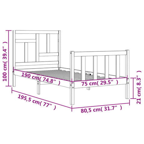 Bed Frame Without Mattress Small Single Solid Wood Pine