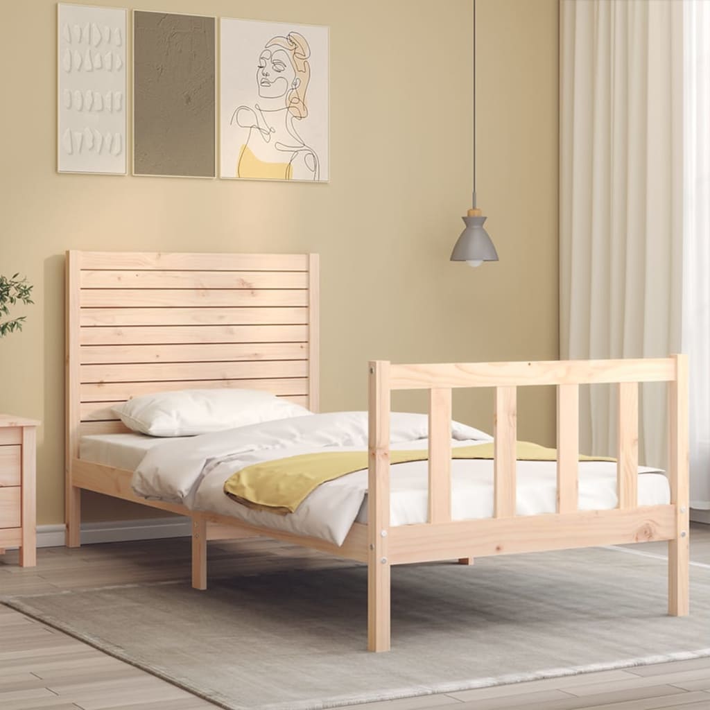 Bed Frame without Mattress Small Single Solid Wood Pine