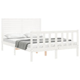Bed Frame without Mattress White Small Double Solid Wood Pine