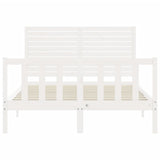 Bed Frame without Mattress White Small Double Solid Wood Pine