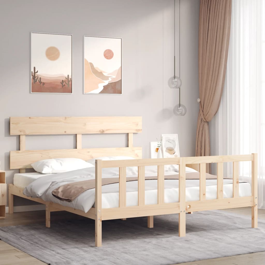 Bed Frame Without Mattress Solid Wood Pine