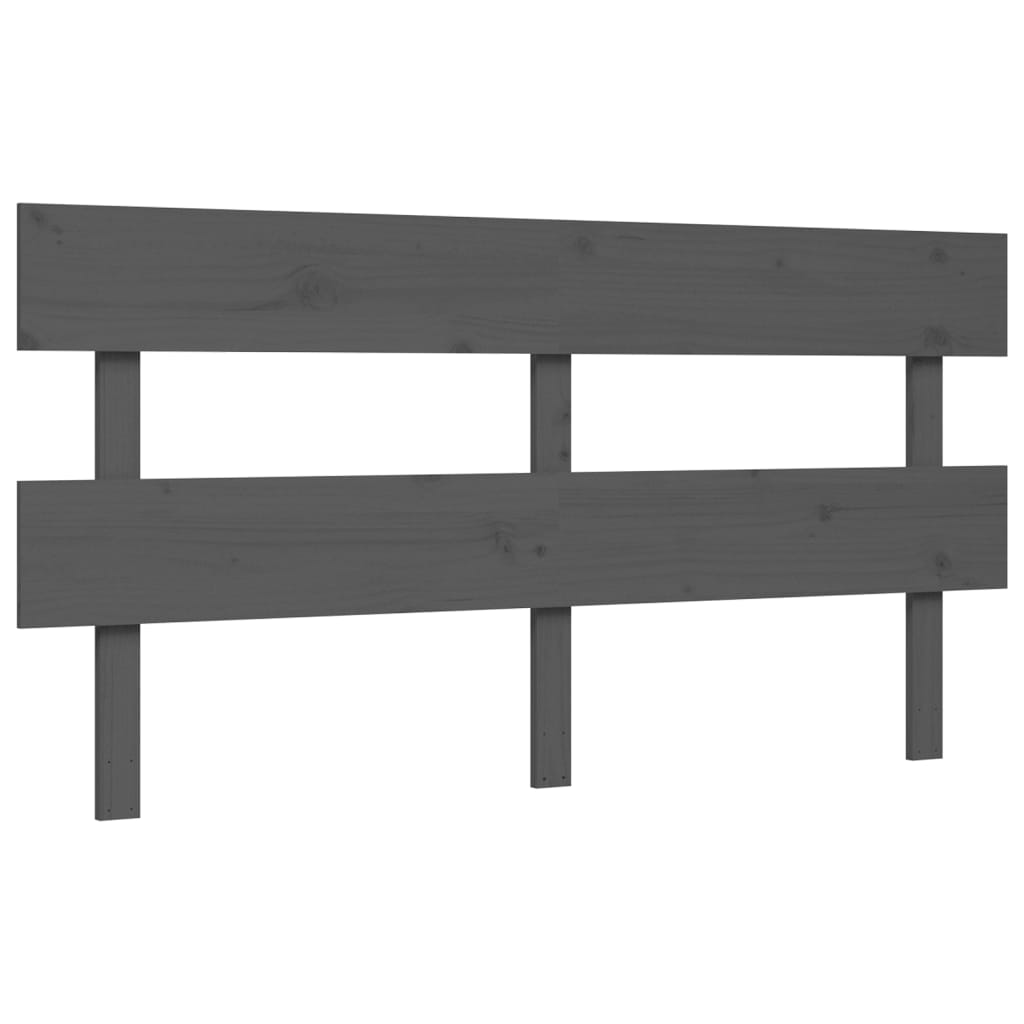Bed Frame without Mattress Grey King Size Solid Wood Pine