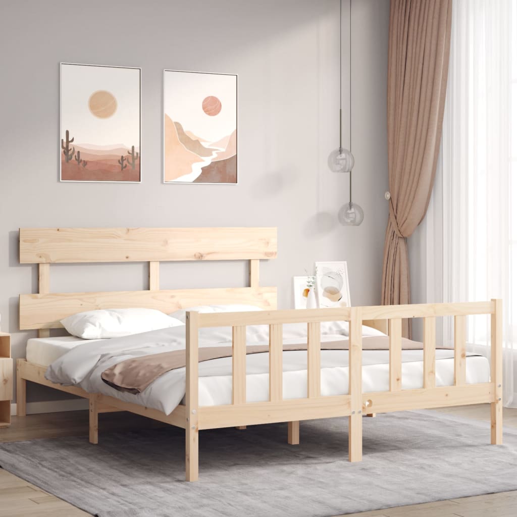 Bed Frame Without Mattress Solid Wood Pine