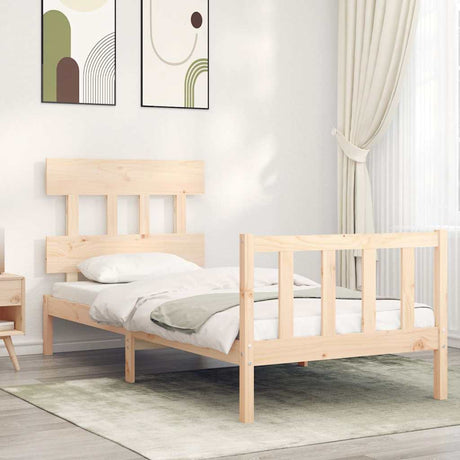 Bed Frame Without Mattress Double Solid Wood Pine