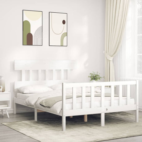 Bed Frame Without Mattress Double Solid Wood Pine