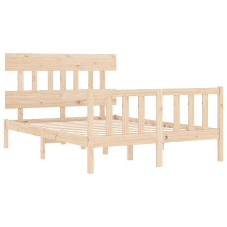 Bed Frame Without Mattress Double Solid Wood Pine
