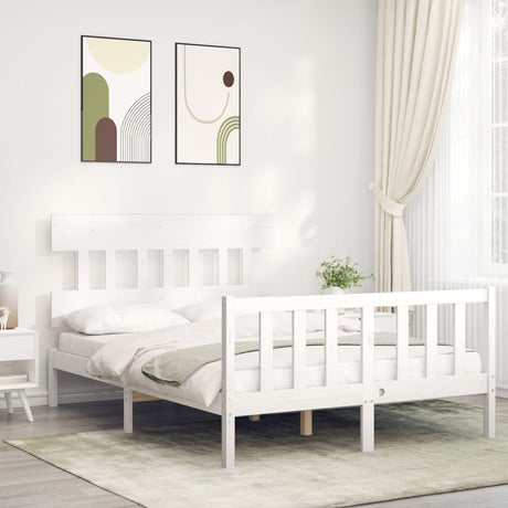Bed Frame Without Mattress Double Solid Wood Pine