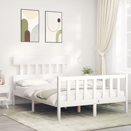 Bed Frame Without Mattress Double Solid Wood Pine