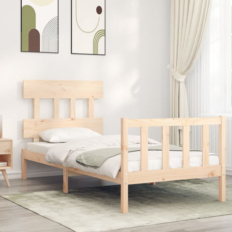 Bed Frame Without Mattress Double Solid Wood Pine