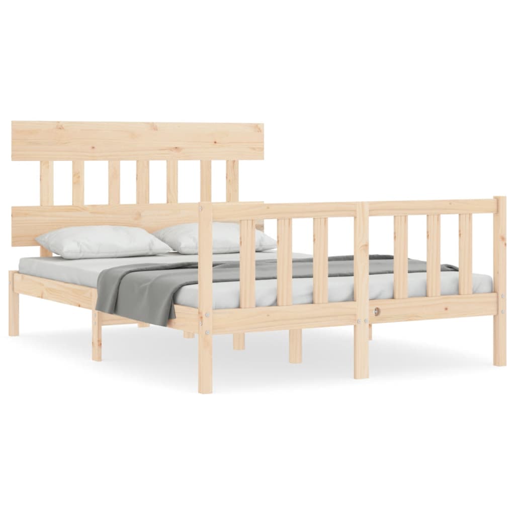 Bed Frame without Mattress 140x200 cm Solid Wood Pine