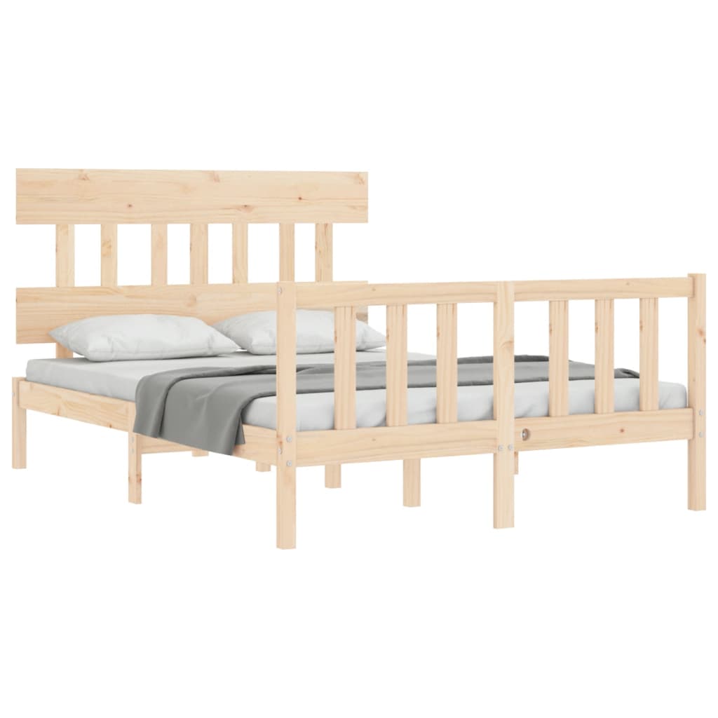 Bed Frame without Mattress 140x200 cm Solid Wood Pine