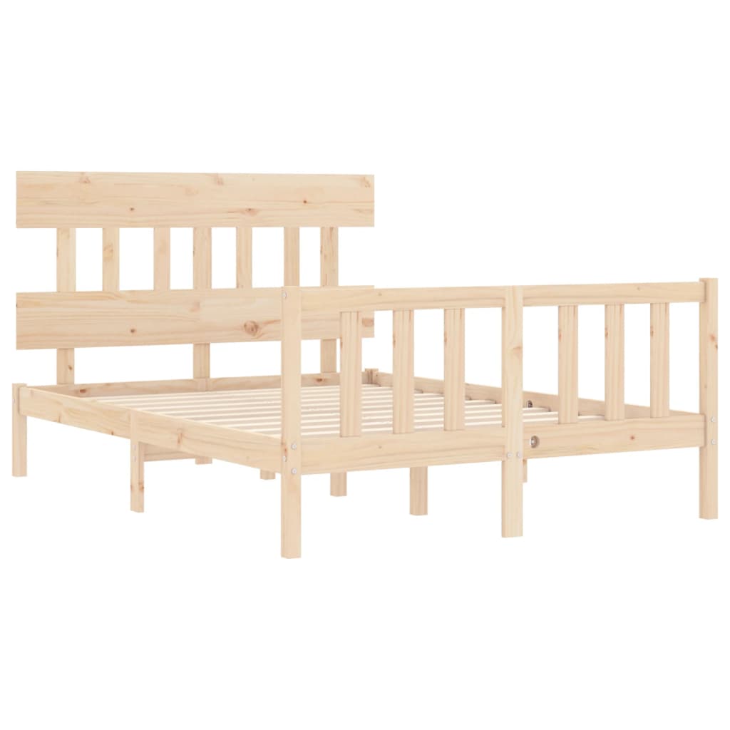 Bed Frame without Mattress 140x200 cm Solid Wood Pine