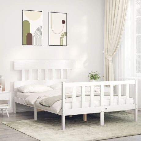 Bed Frame Without Mattress Double Solid Wood Pine