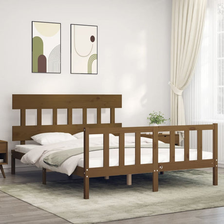 Bed Frame Without Mattress Double Solid Wood Pine