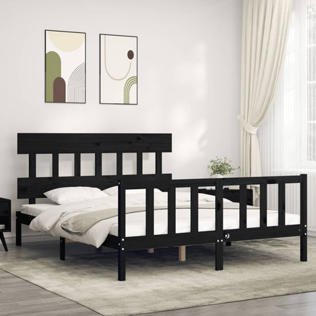 Bed Frame Without Mattress Double Solid Wood Pine