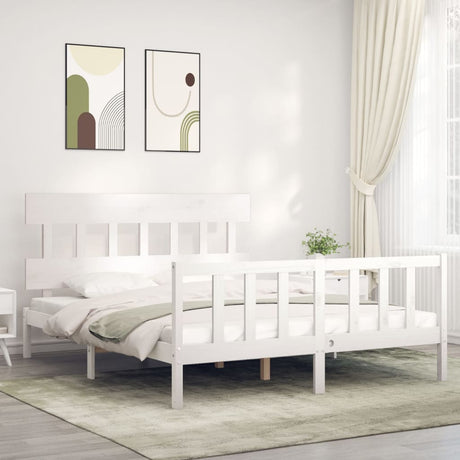 Bed Frame Without Mattress Double Solid Wood Pine
