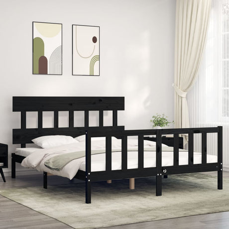 Bed Frame Without Mattress Double Solid Wood Pine