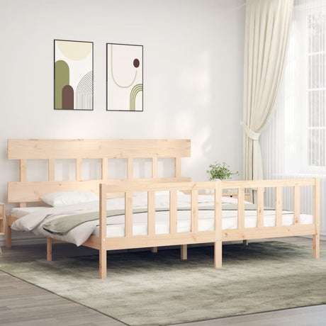 Bed Frame Without Mattress Double Solid Wood Pine