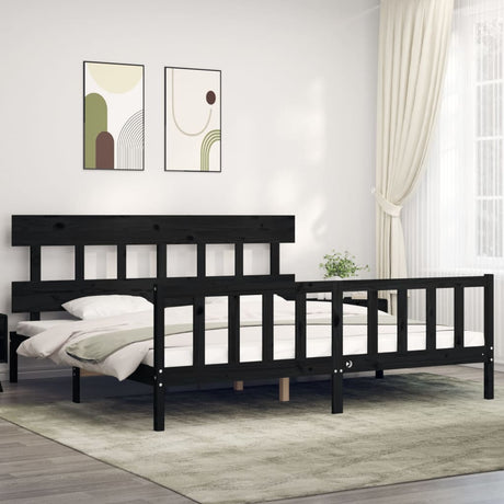 Bed Frame Without Mattress Double Solid Wood Pine