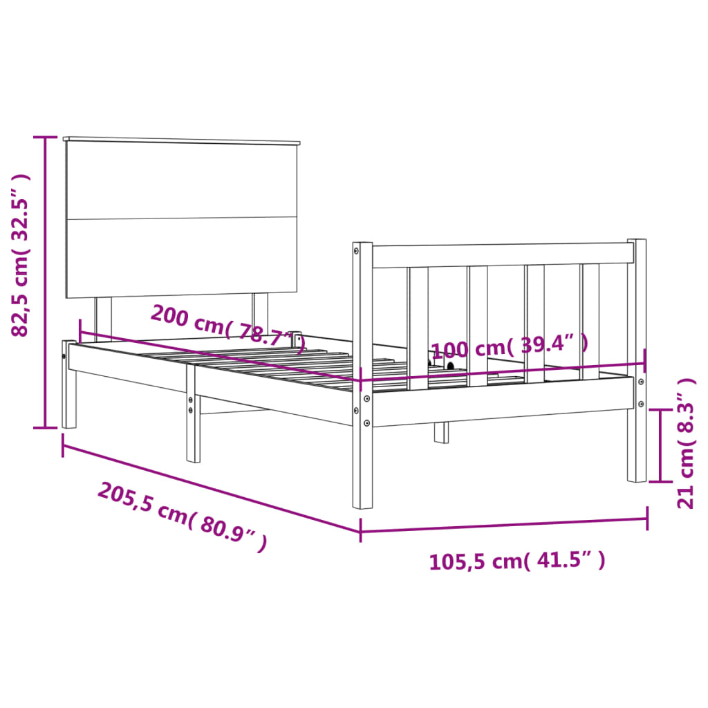 Bed Frame Without Mattress Solid Wood Pine