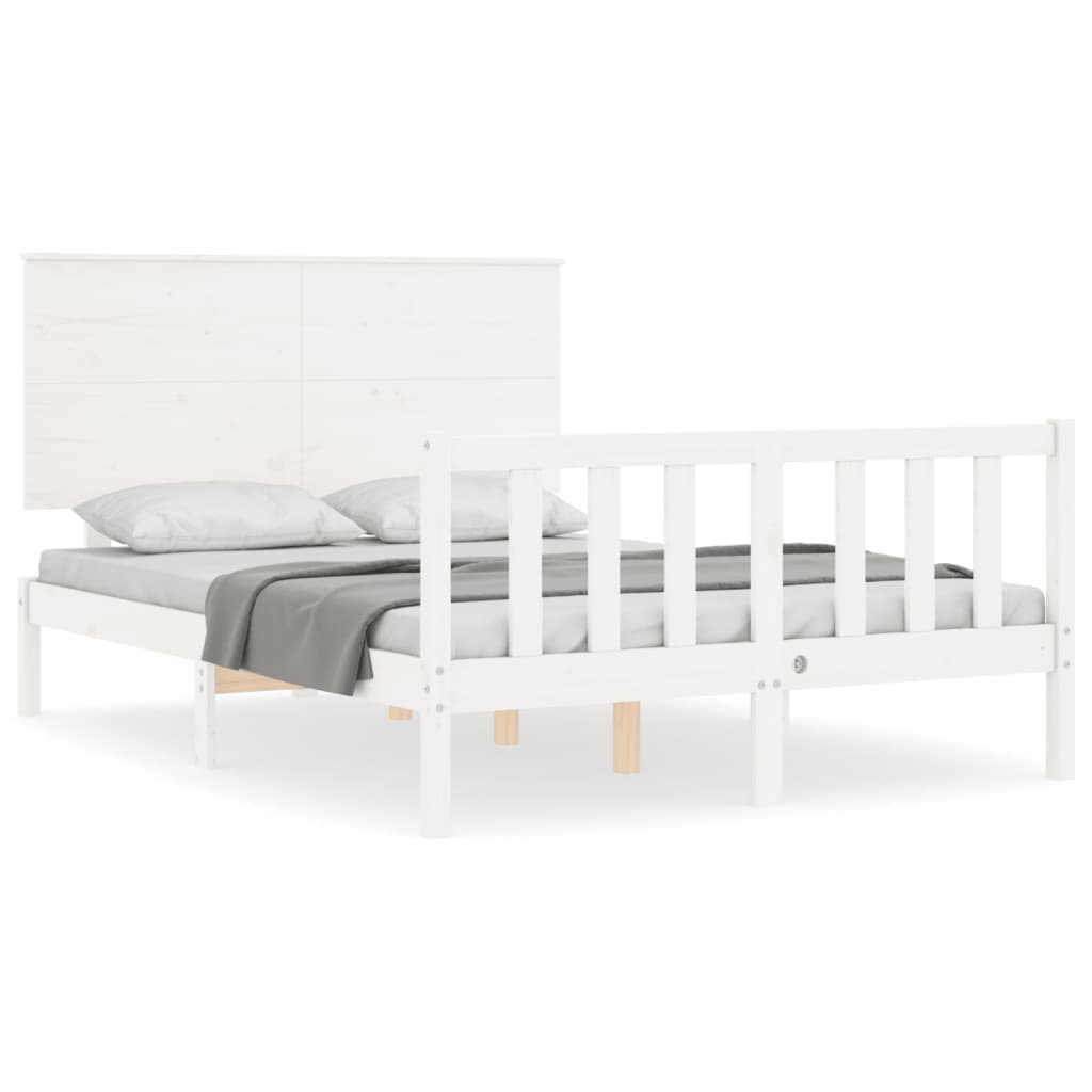 Bed Frame without Mattress White 120x200 cm Solid Wood Pine