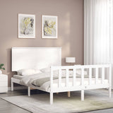 Bed Frame without Mattress White 120x200 cm Solid Wood Pine