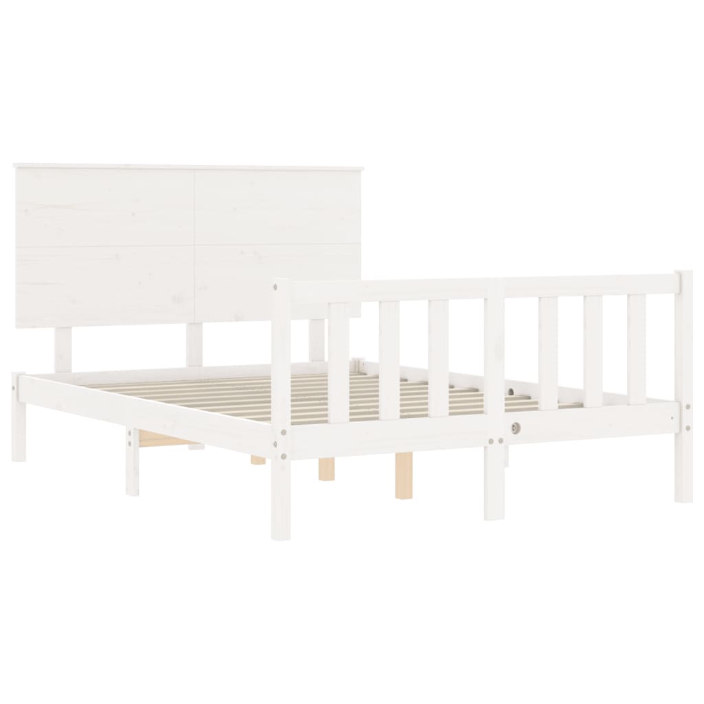 Bed Frame without Mattress White 120x200 cm Solid Wood Pine