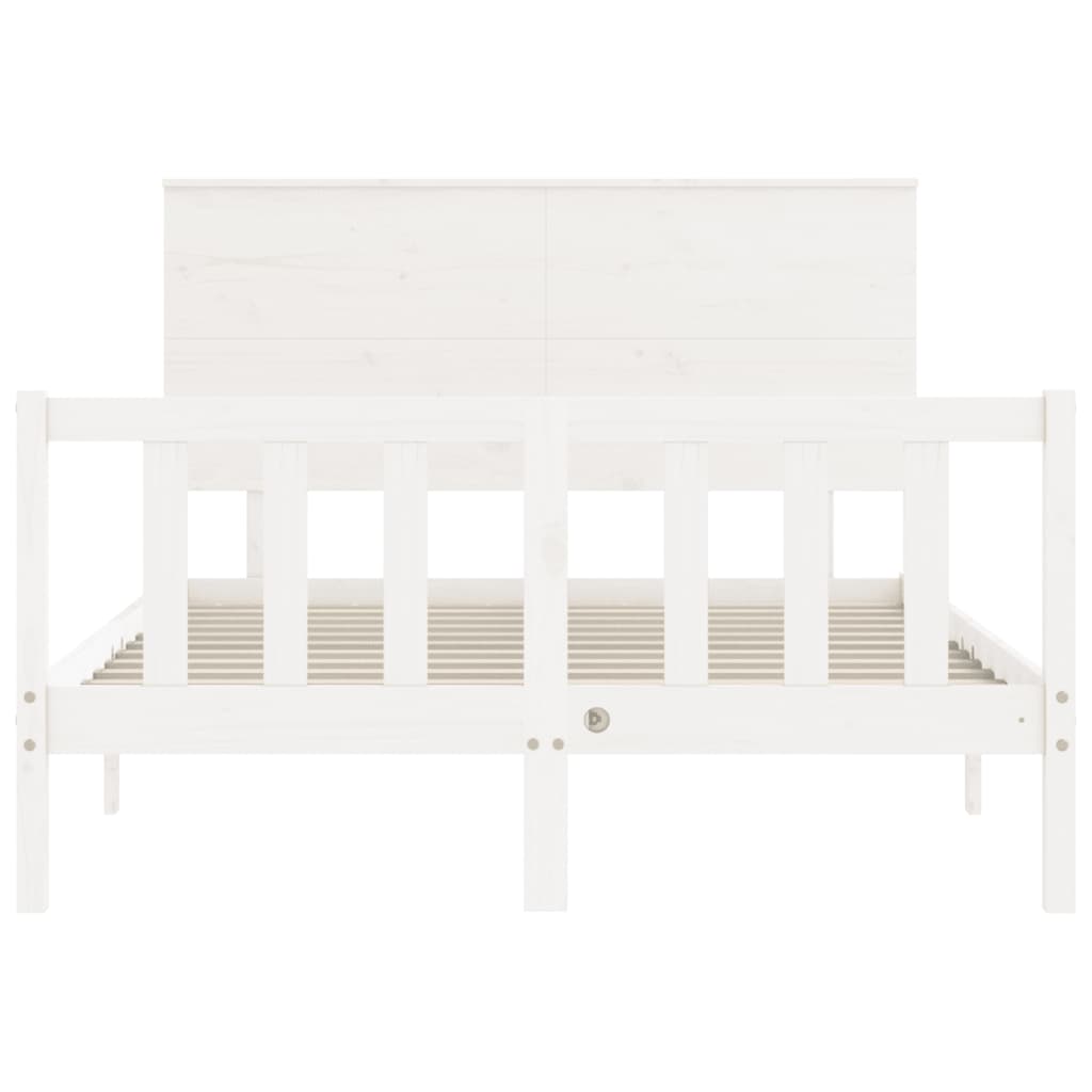 Bed Frame without Mattress White 120x200 cm Solid Wood Pine