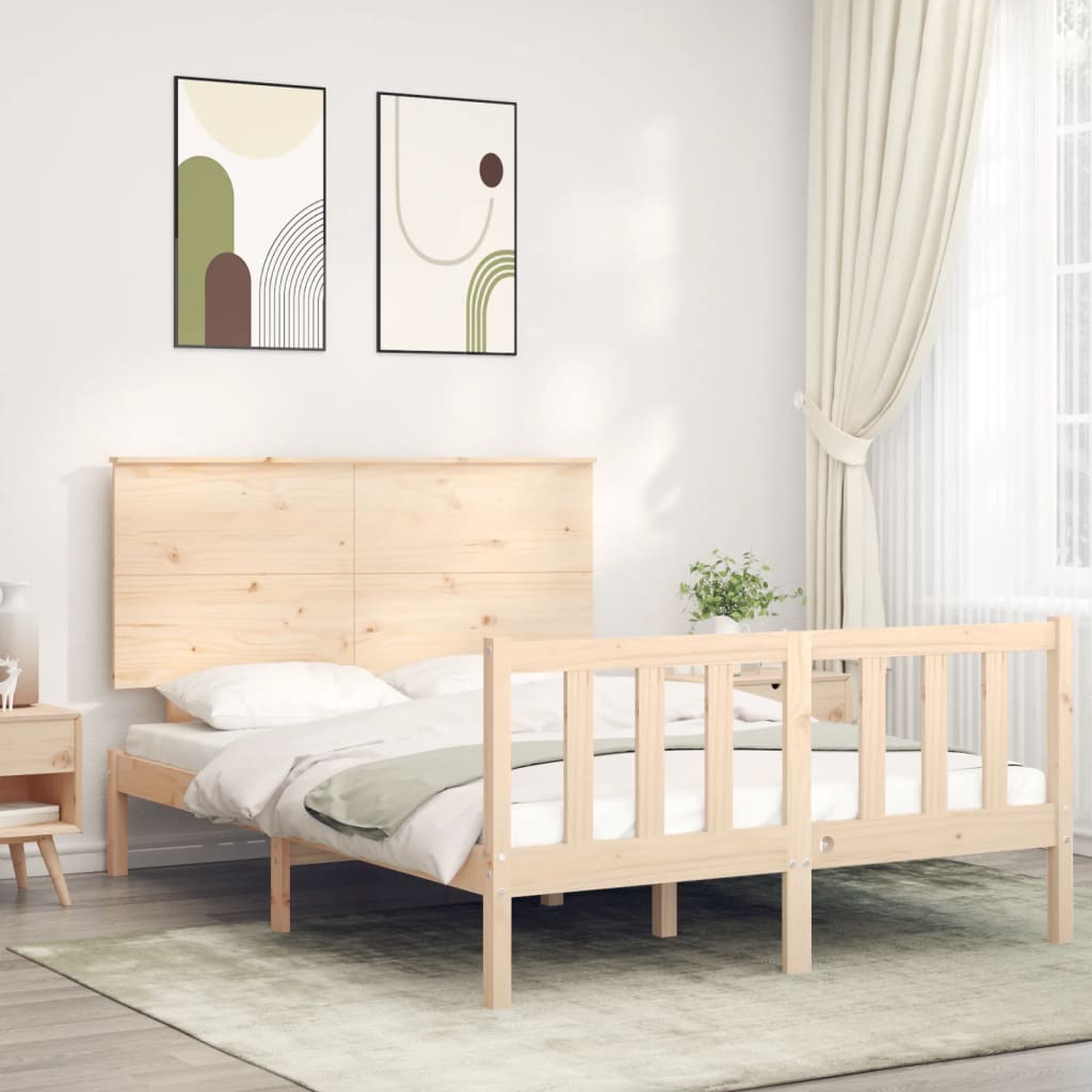 Bed Frame Without Mattress Solid Wood Pine