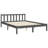 Bed Frame without Mattress Grey King Size Solid Wood Pine
